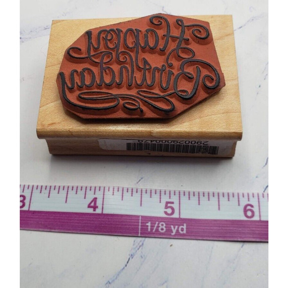 Great Impressions Fancy Happy Birthday E367 Wood Mounted Rubber Stamp - Picture 6 of 7
